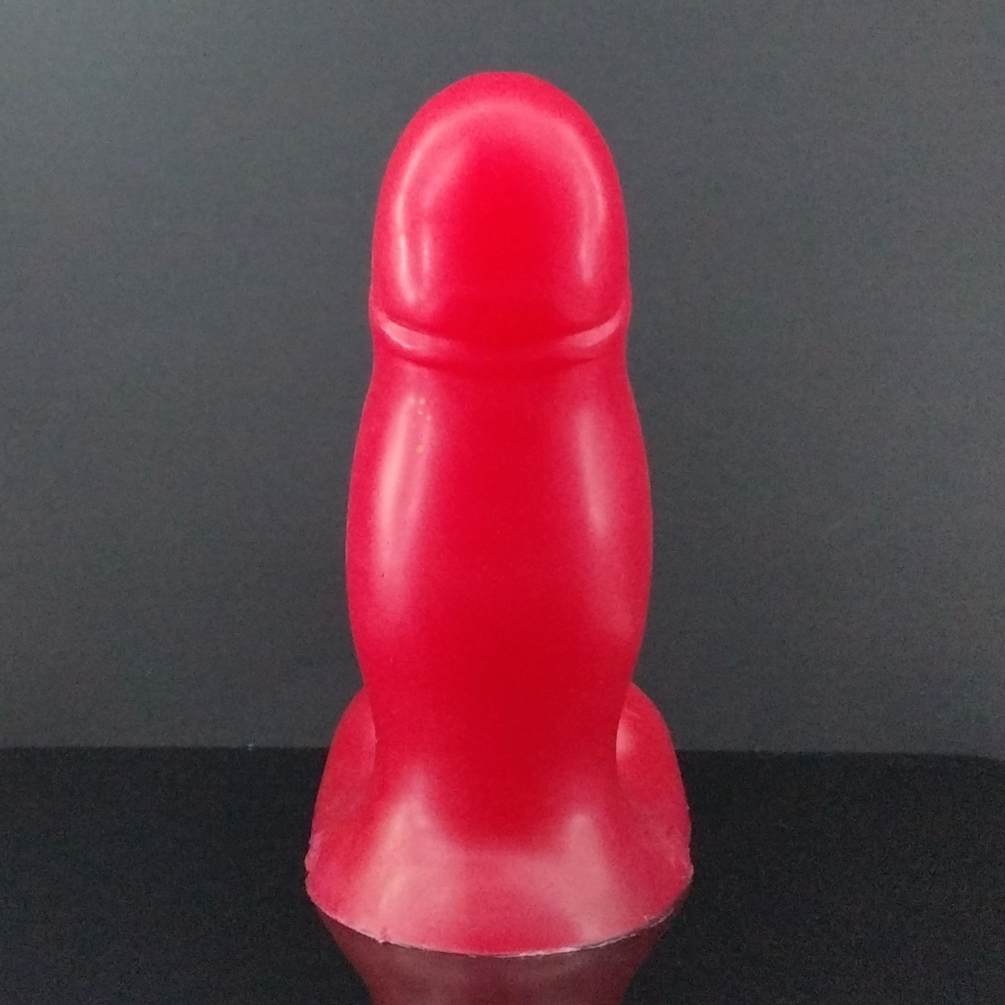 Captain DeBasee - Fantasy Dildo - Red - Suction Cup Base - Short Base Flop - Near Clear 00-31