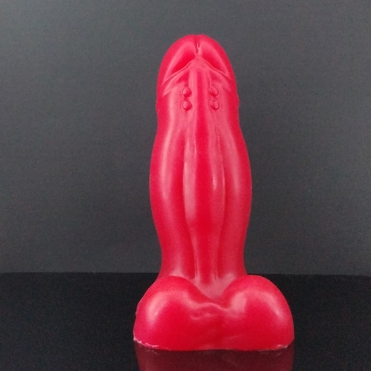 Captain DeBasee - Fantasy Dildo - Red - Suction Cup Base - Short Base Flop - Near Clear 00-31