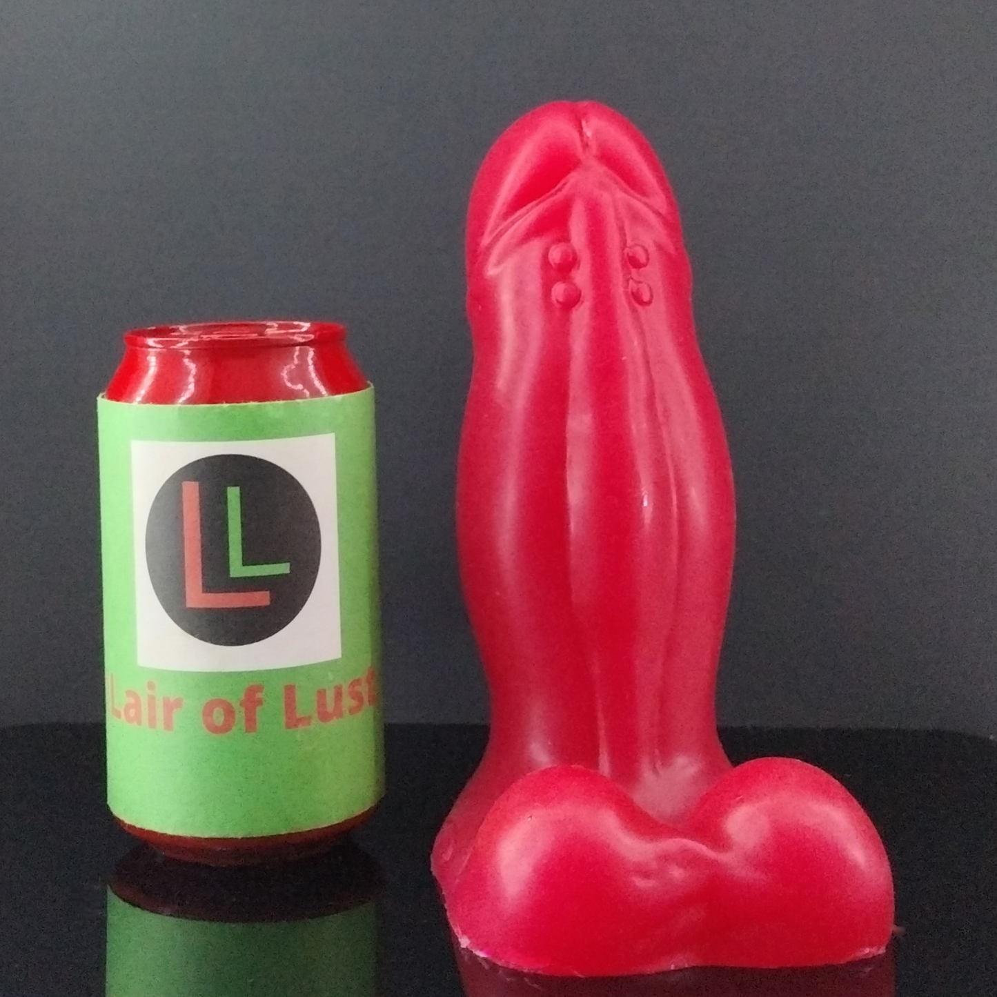 Captain DeBasee - Fantasy Dildo - Red - Suction Cup Base - Short Base Flop - Near Clear 00-31