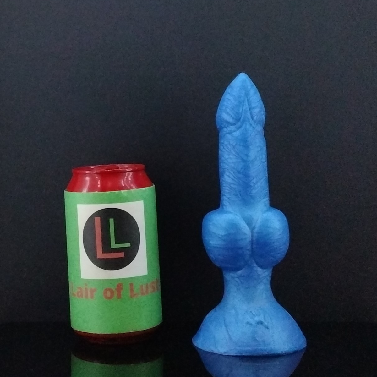 Dggo - Knot Dildo - Solid Metallic Blue - Medium Size - 00-50