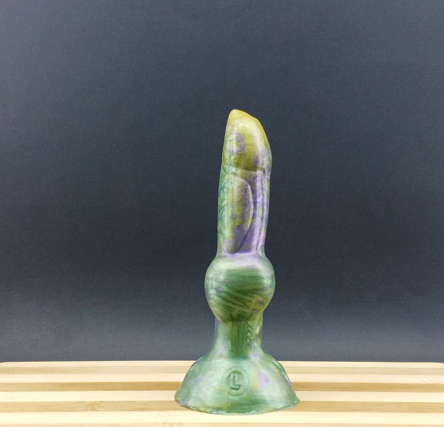 Dggo - Knot Dildo - Small Size - Mardi Gras Color - 00-30 Firmness