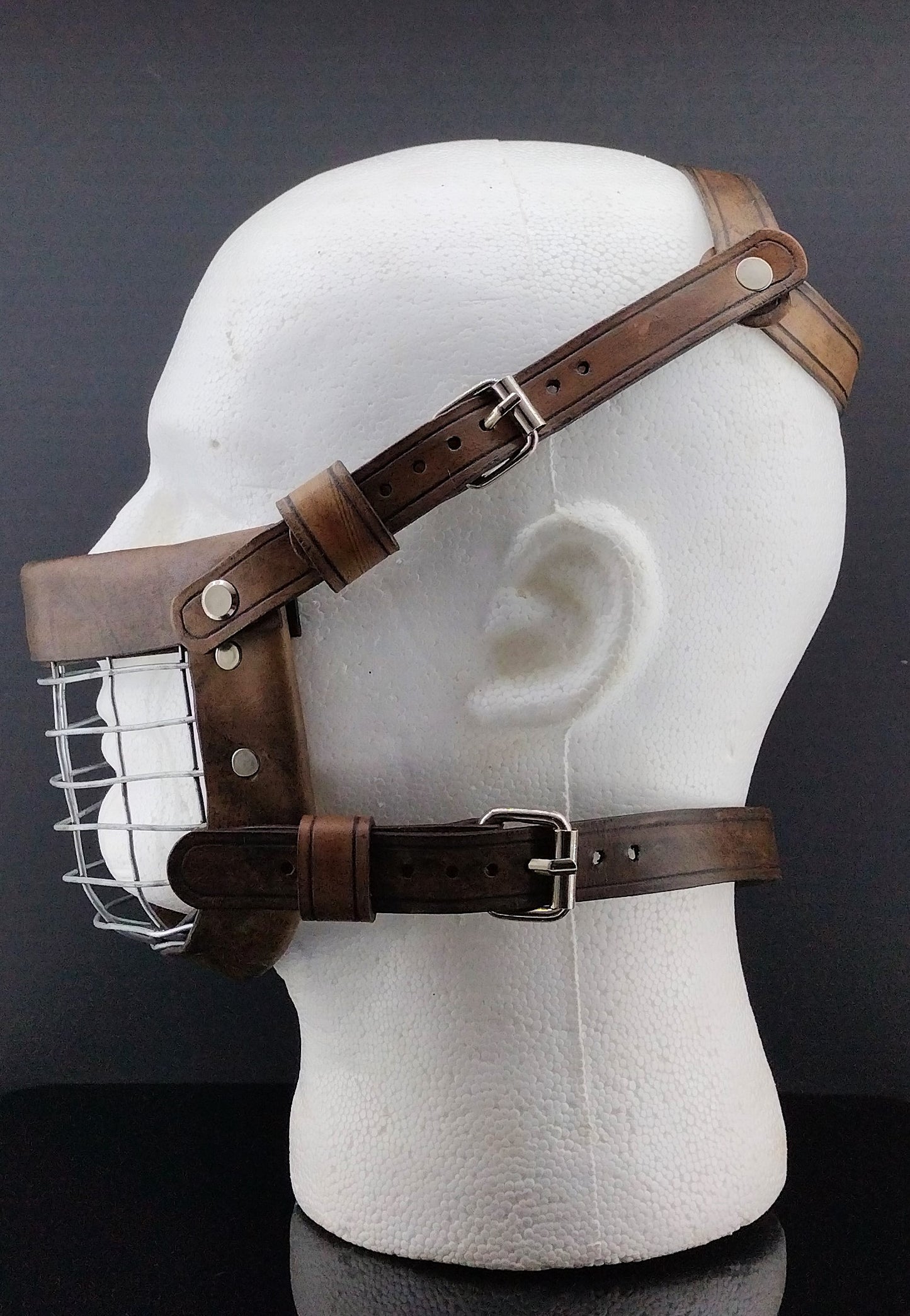 Leather Muzzle - Human Mask - Small Size
