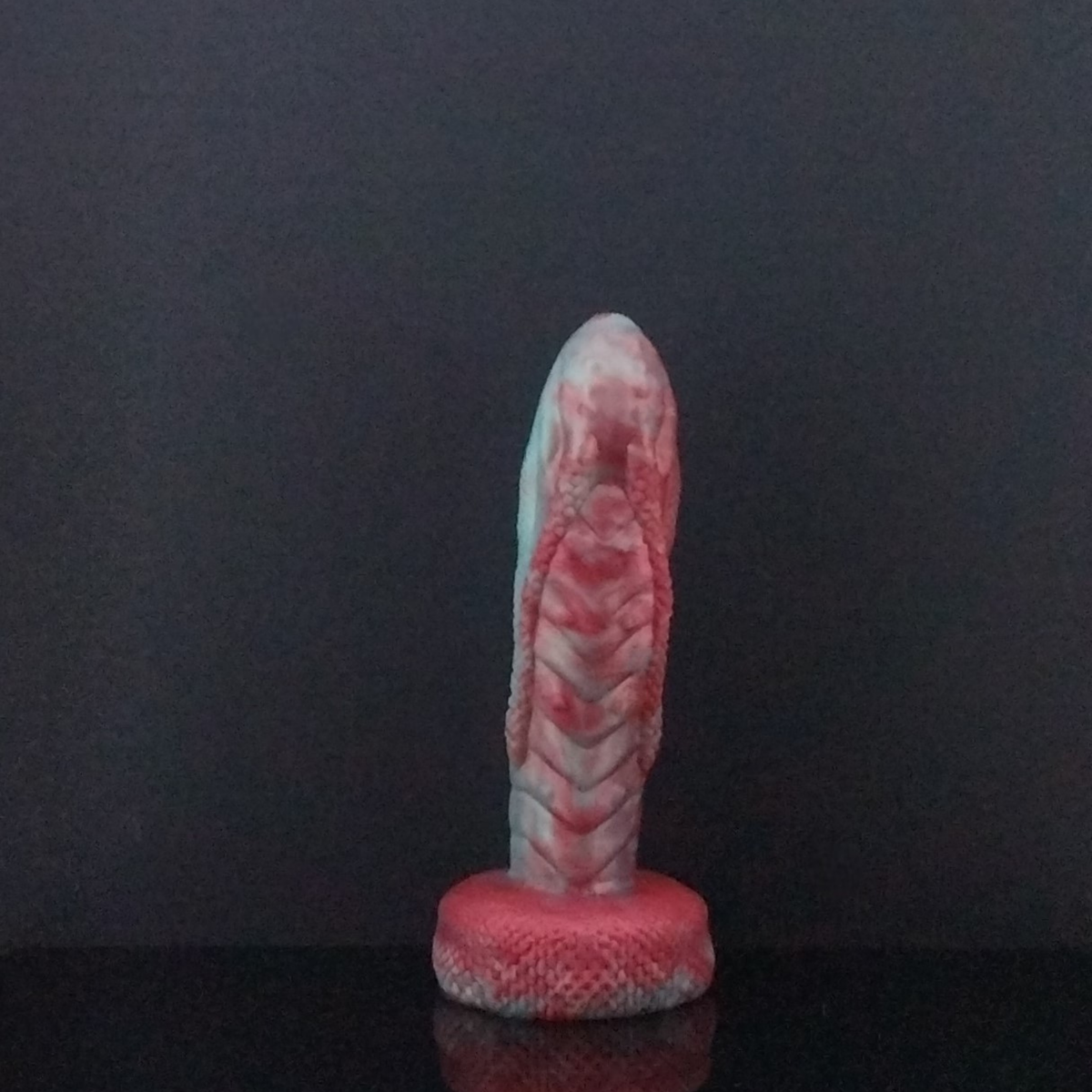 Fantasy Dildo - Cray - Alien Dildo - Teal and Red Marble - 00-30 Firmness - Small Size