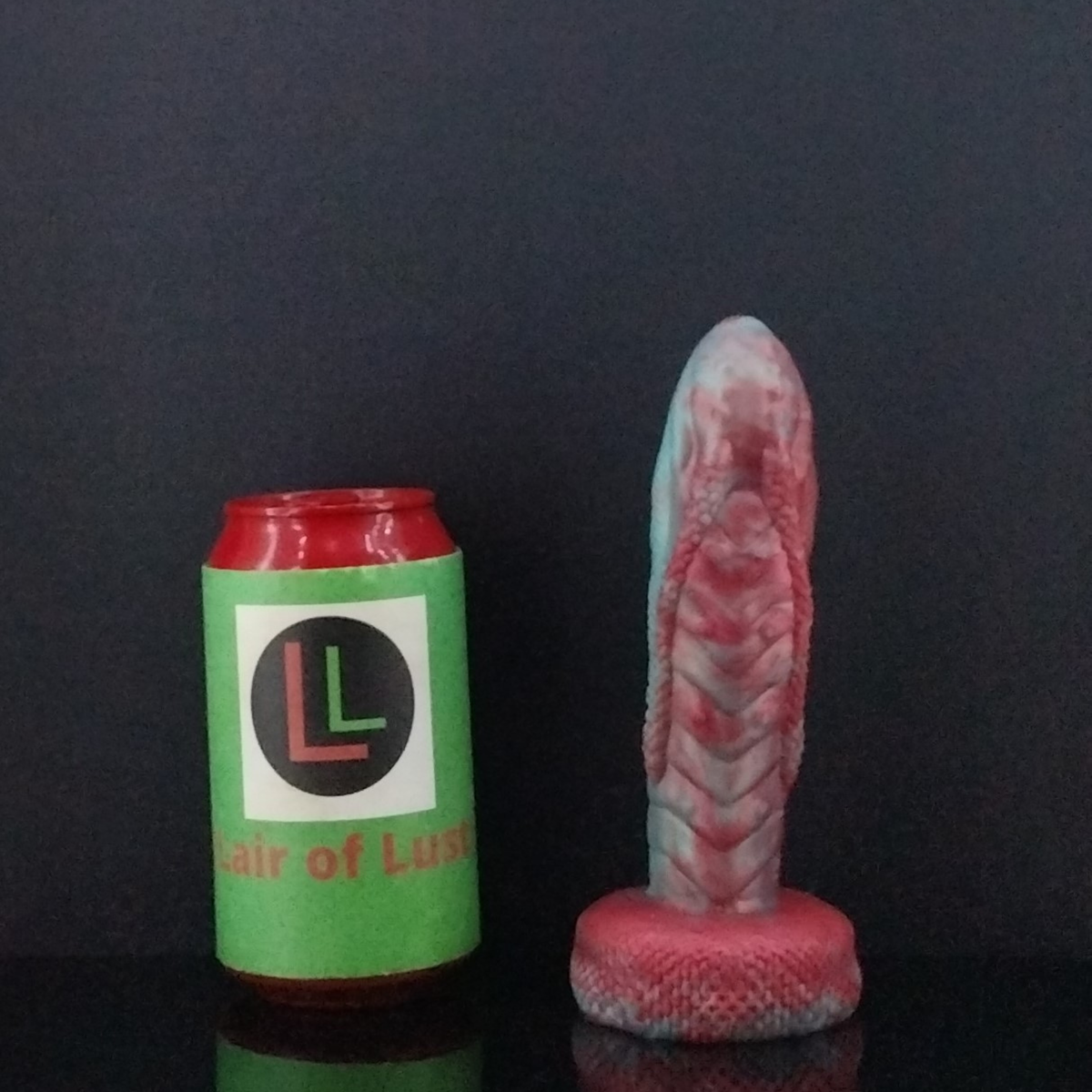 Fantasy Dildo - Cray - Alien Dildo - Teal and Red Marble - 00-30 Firmness - Small Size