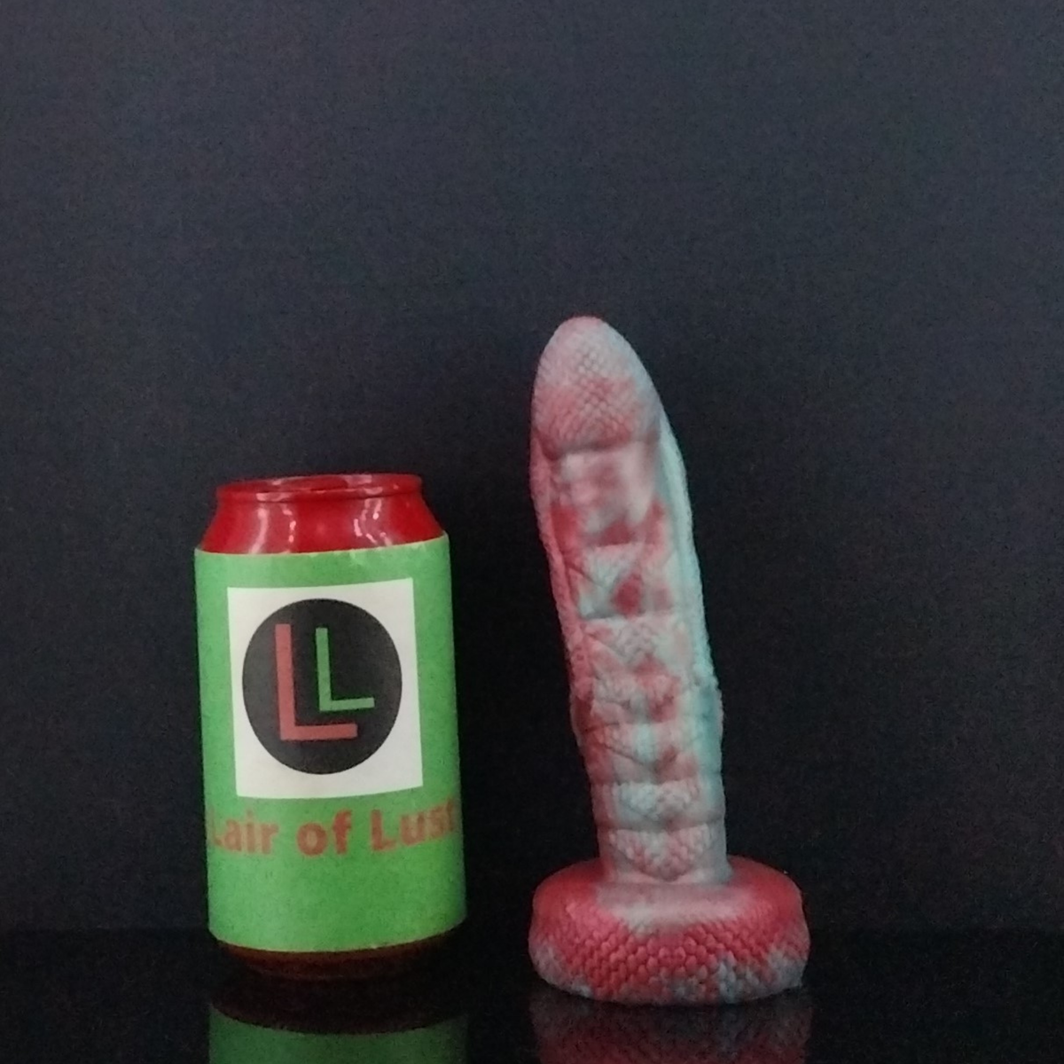 Fantasy Dildo - Cray - Alien Dildo - Teal and Red Marble - 00-30 Firmness - Small Size