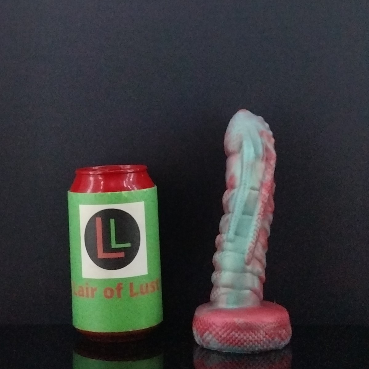 Fantasy Dildo - Cray - Alien Dildo - Teal and Red Marble - 00-30 Firmness - Small Size