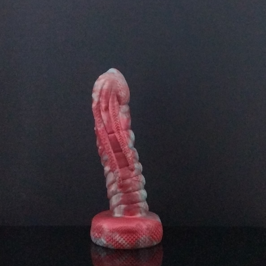 Fantasy Dildo - Cray - Alien Dildo - Teal and Red Marble - 00-30 Firmness - Small Size