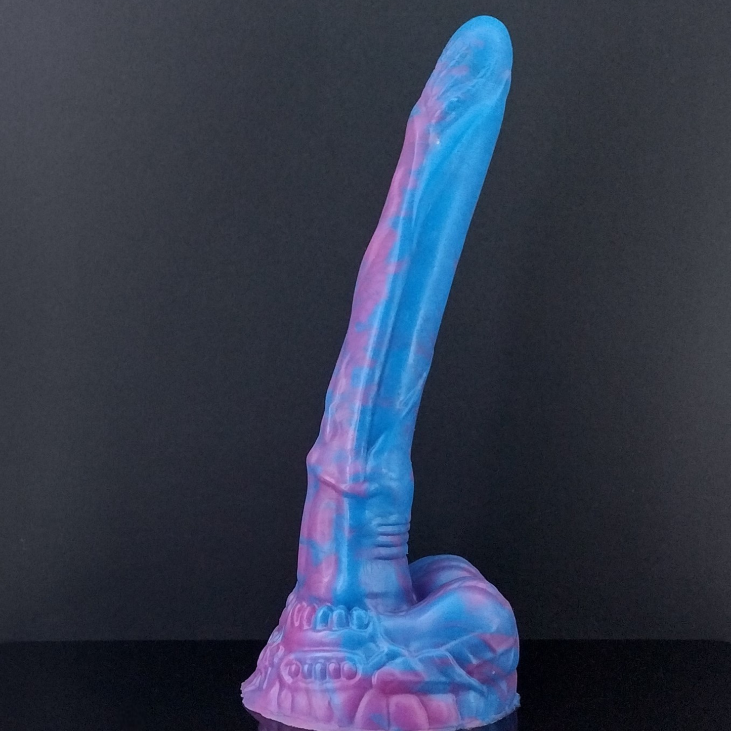 Davianna - Floral Themed Fantasy Dildo - Blue and Pink Marble - Small Size- 00-50 Firmness