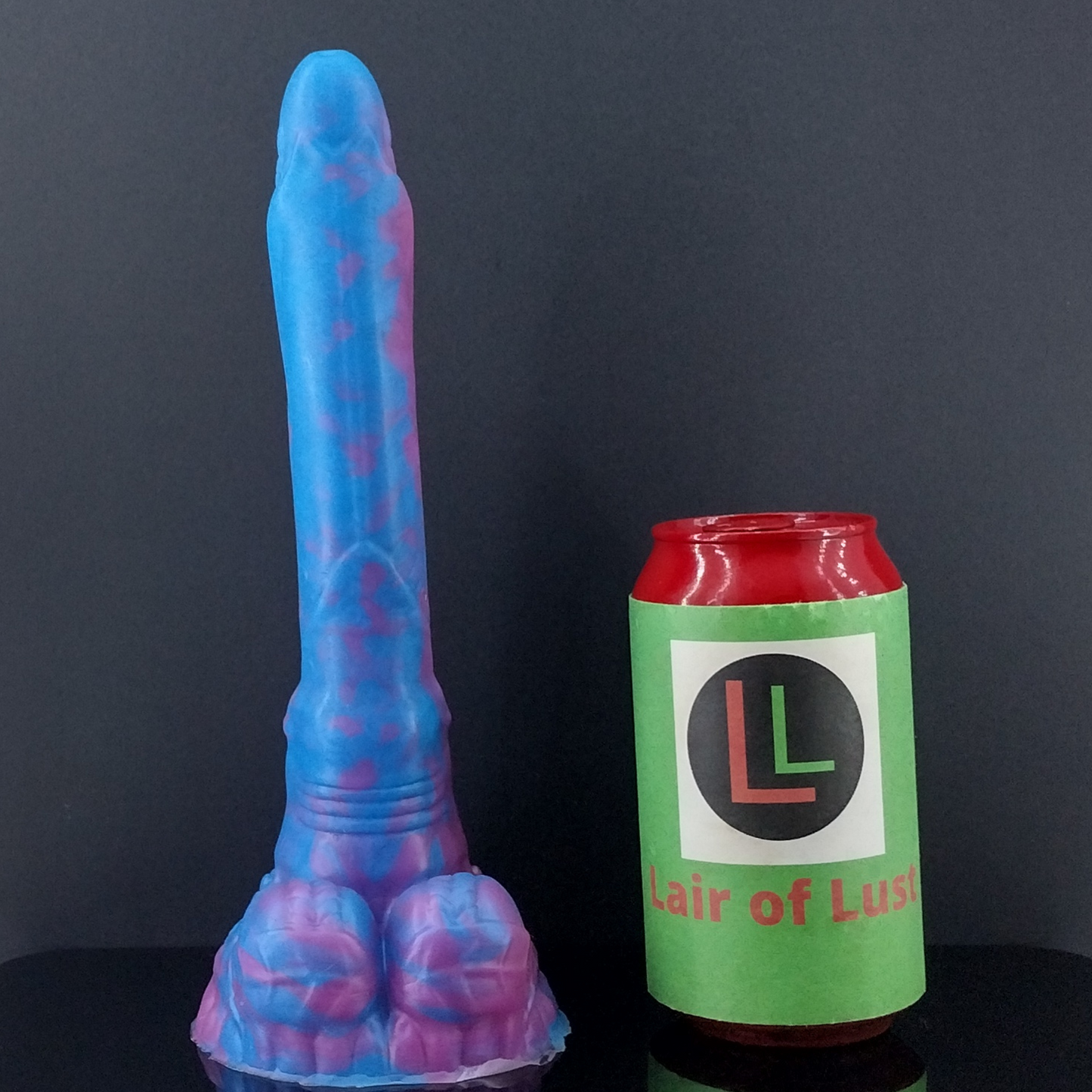 Davianna - Floral Themed Fantasy Dildo - Blue and Pink Marble - Small Size- 00-50 Firmness