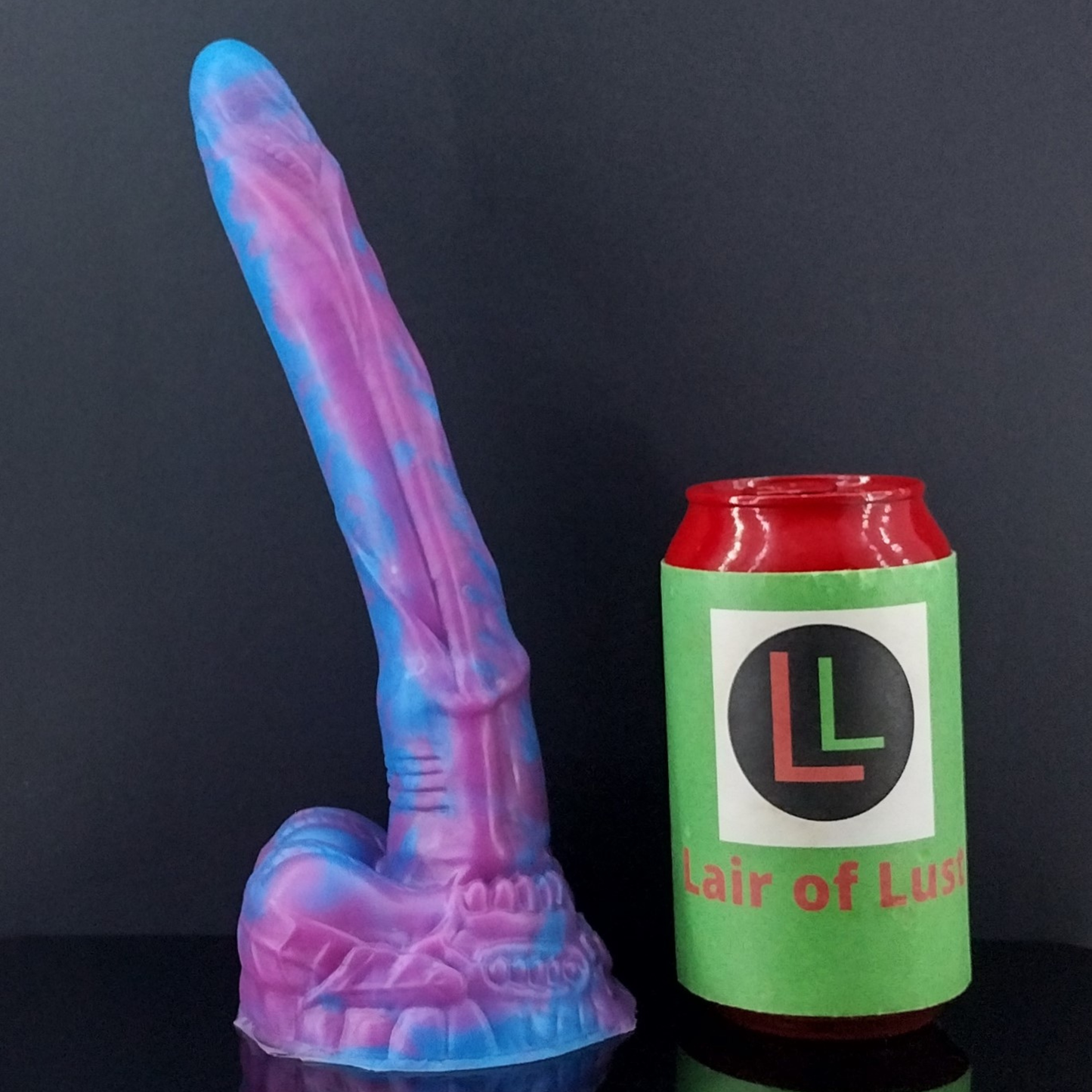 Davianna - Floral Themed Fantasy Dildo - Blue and Pink Marble - Small Size- 00-50 Firmness