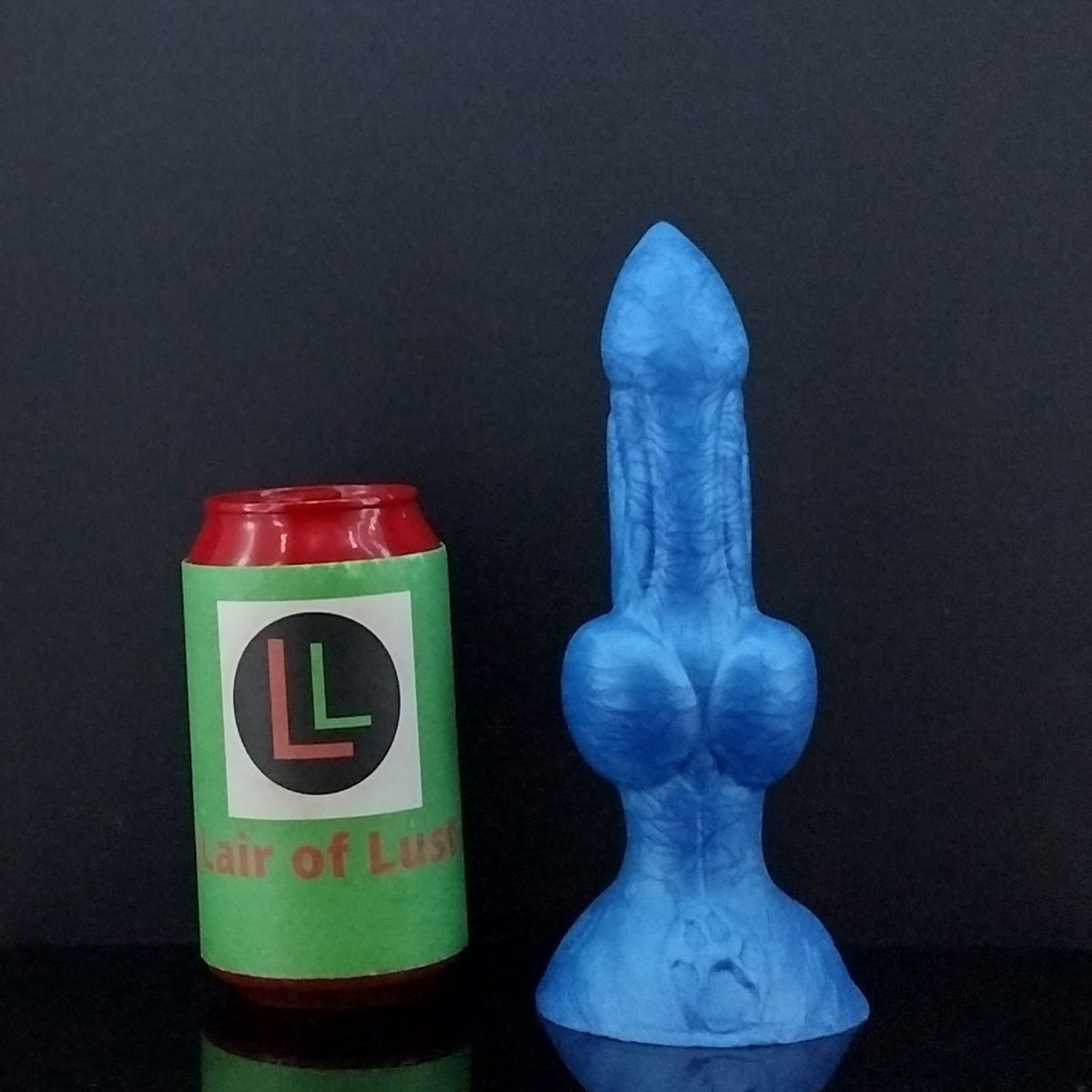 Dggo - Knot Dildo - Solid Metallic Blue - Medium Size - 00-50
