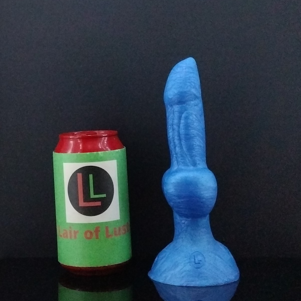 Dggo - Knot Dildo - Solid Metallic Blue - Medium Size - 00-50
