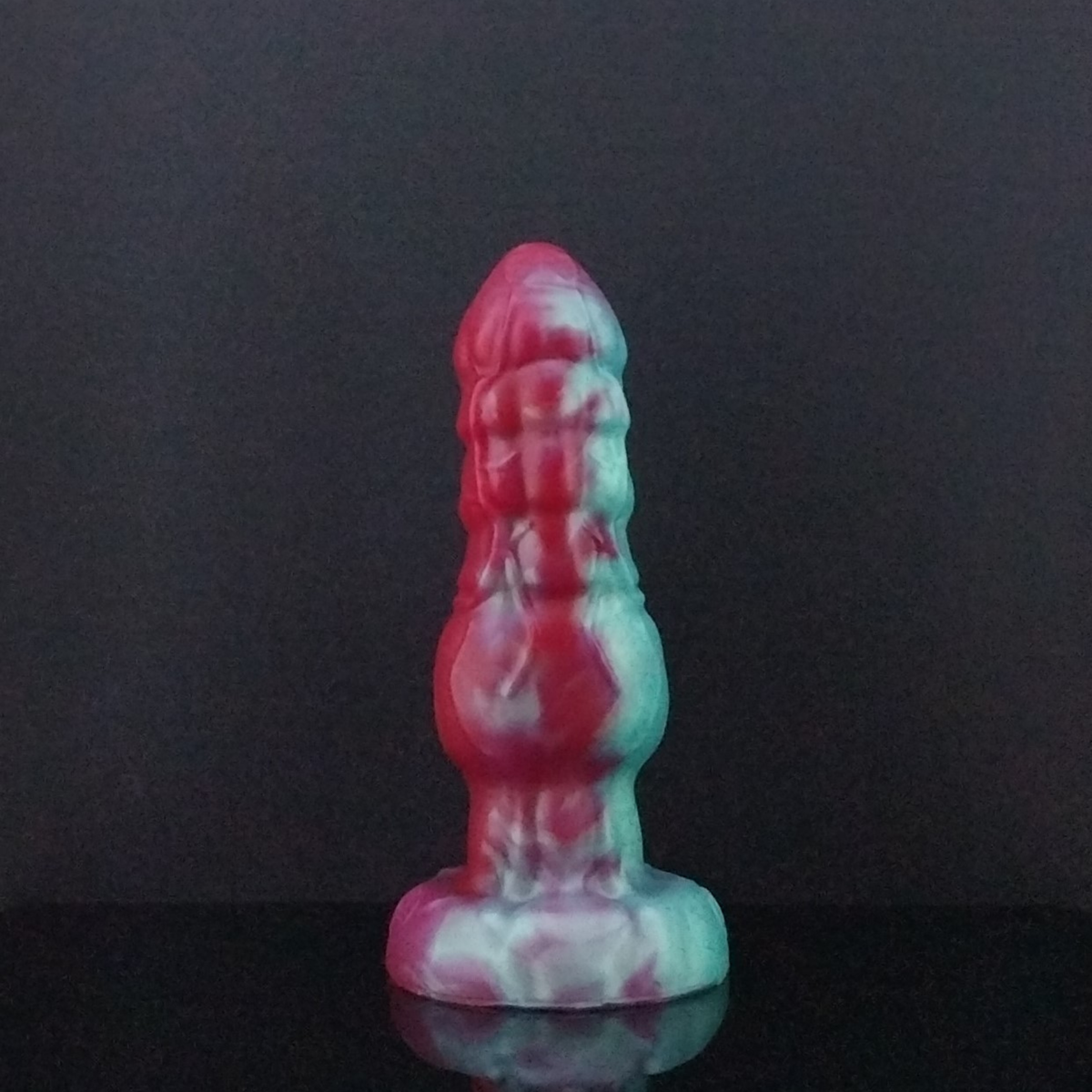 Drokken - Dragon Dildo - Teal and Red Marble - 00-30 Firmness- Medium Size