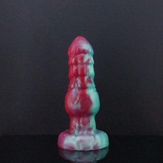 Drokken - Dragon Dildo - Teal and Red Marble - 00-30 Firmness- Medium Size