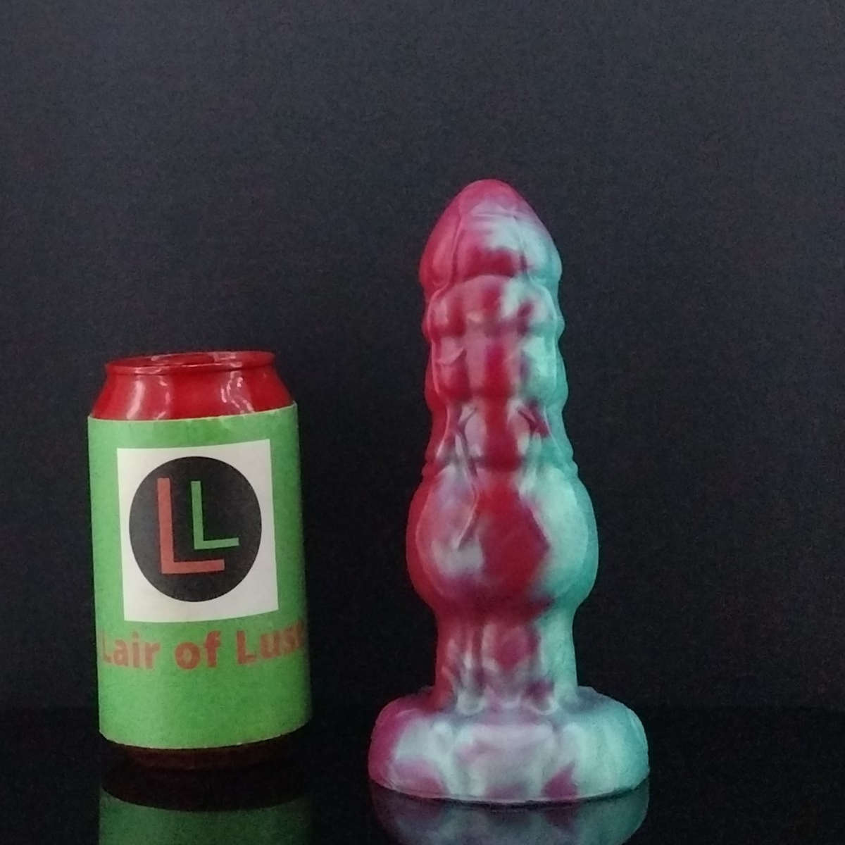 Drokken - Dragon Dildo - Teal and Red Marble - 00-30 Firmness- Medium Size