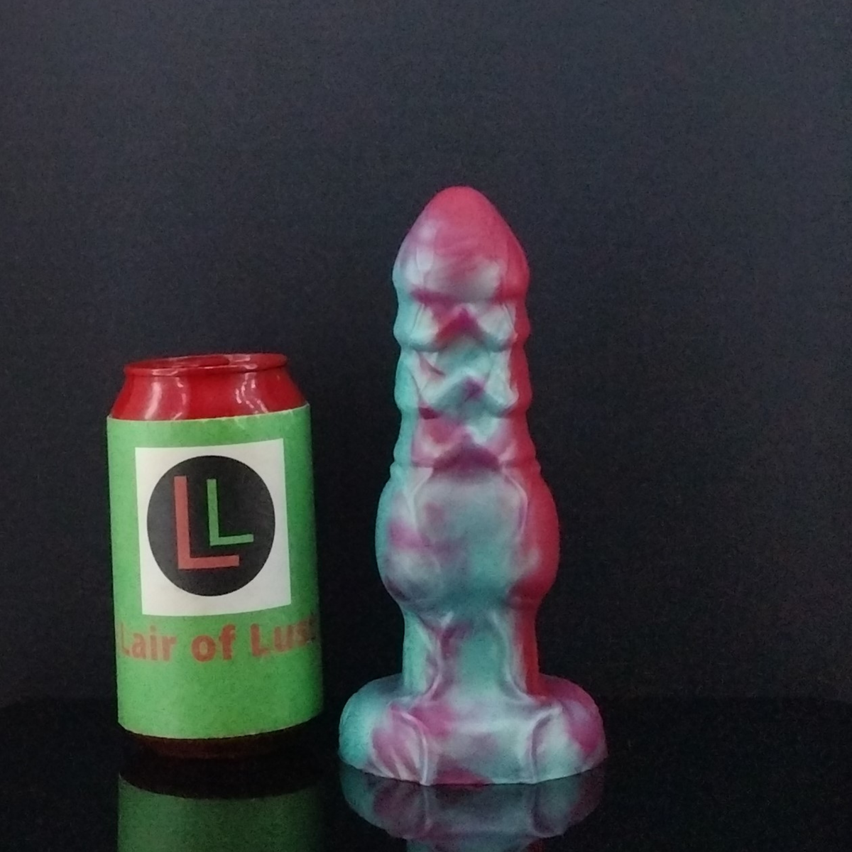 Drokken - Dragon Dildo - Teal and Red Marble - 00-30 Firmness- Medium Size