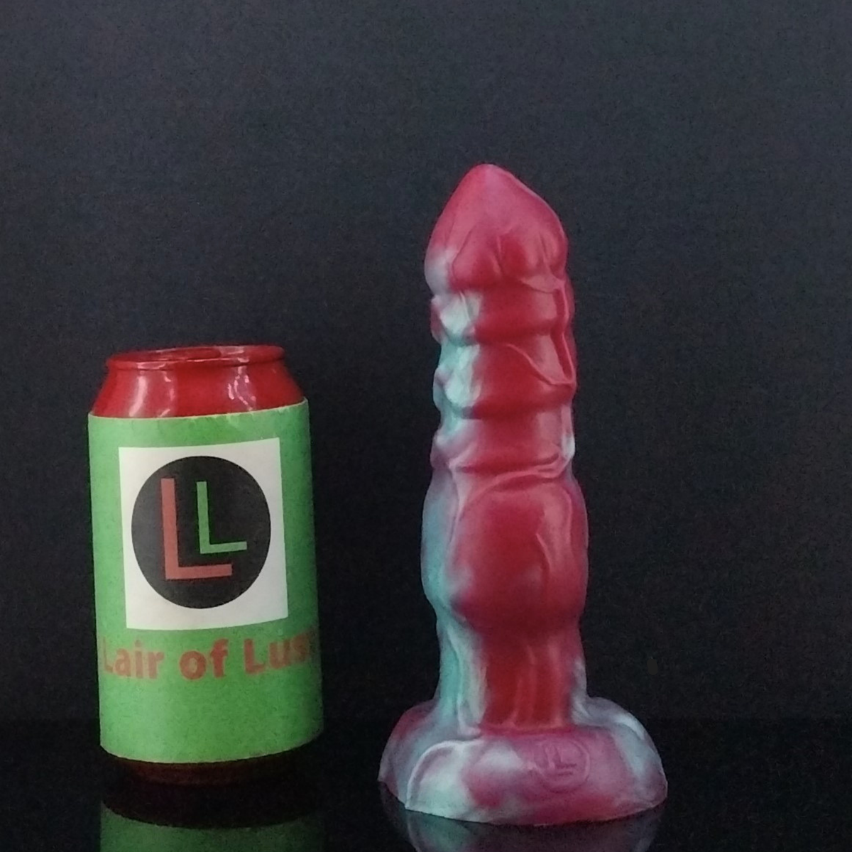 Drokken - Dragon Dildo - Teal and Red Marble - 00-30 Firmness- Medium Size
