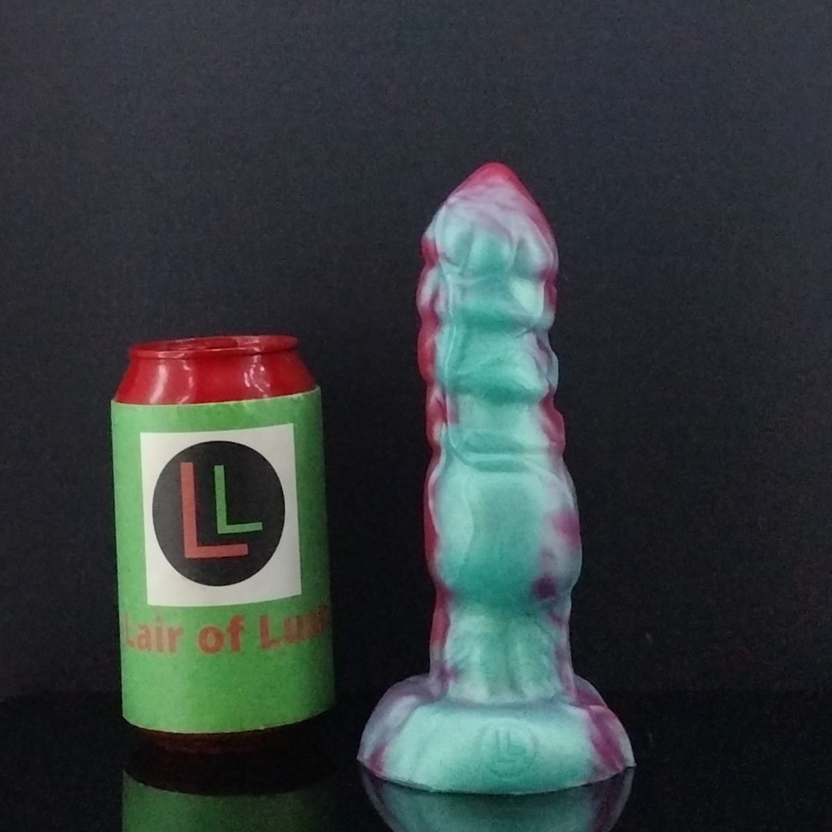 Drokken - Dragon Dildo - Teal and Red Marble - 00-30 Firmness- Medium Size