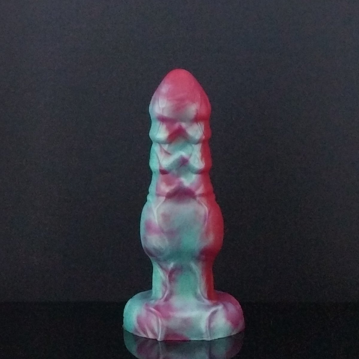 Drokken - Dragon Dildo - Teal and Red Marble - 00-30 Firmness- Medium Size