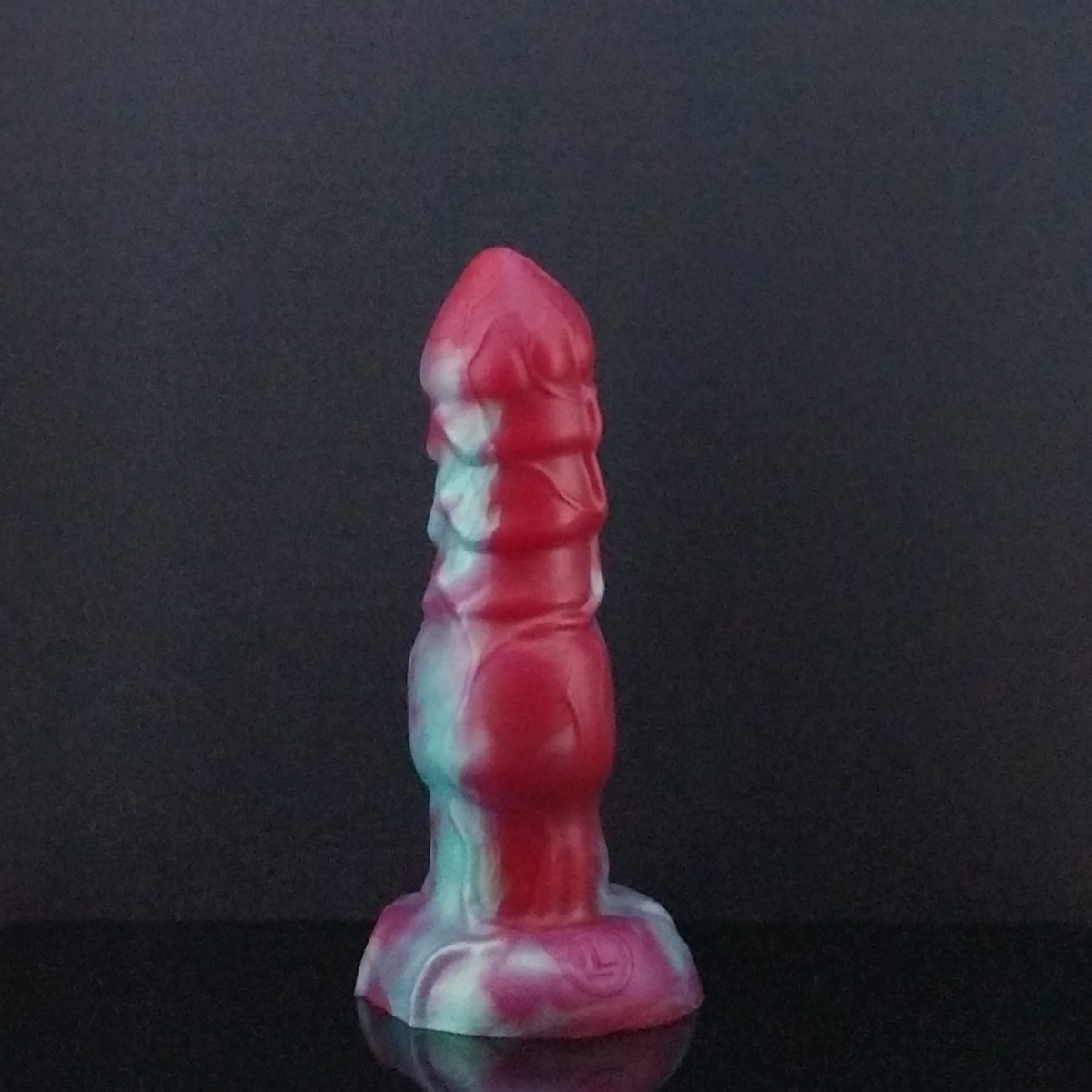 Drokken - Dragon Dildo - Teal and Red Marble - 00-30 Firmness- Medium Size