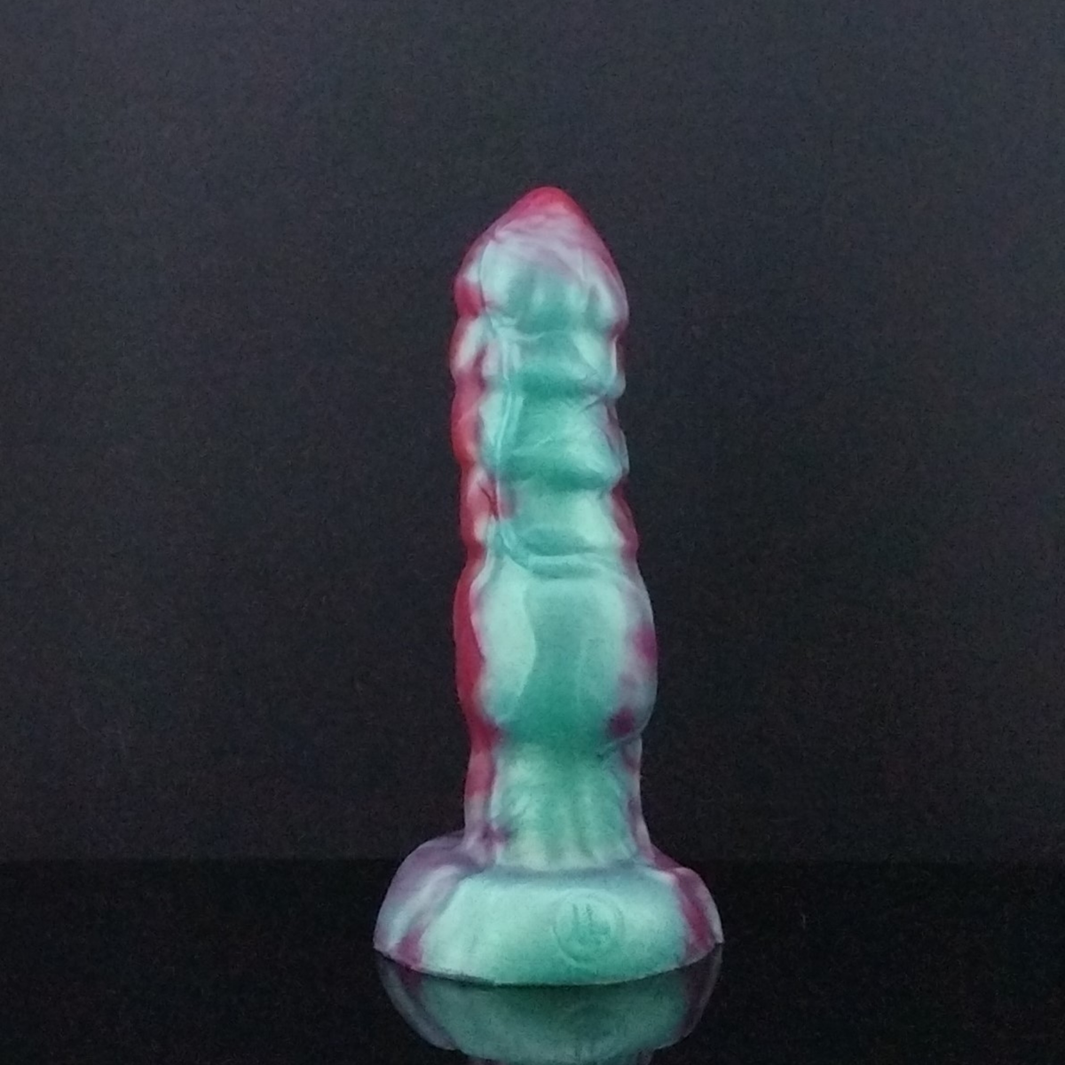 Drokken - Dragon Dildo - Teal and Red Marble - 00-30 Firmness- Medium Size