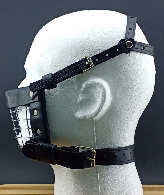 Leather Muzzle - Human Mask - Small Size