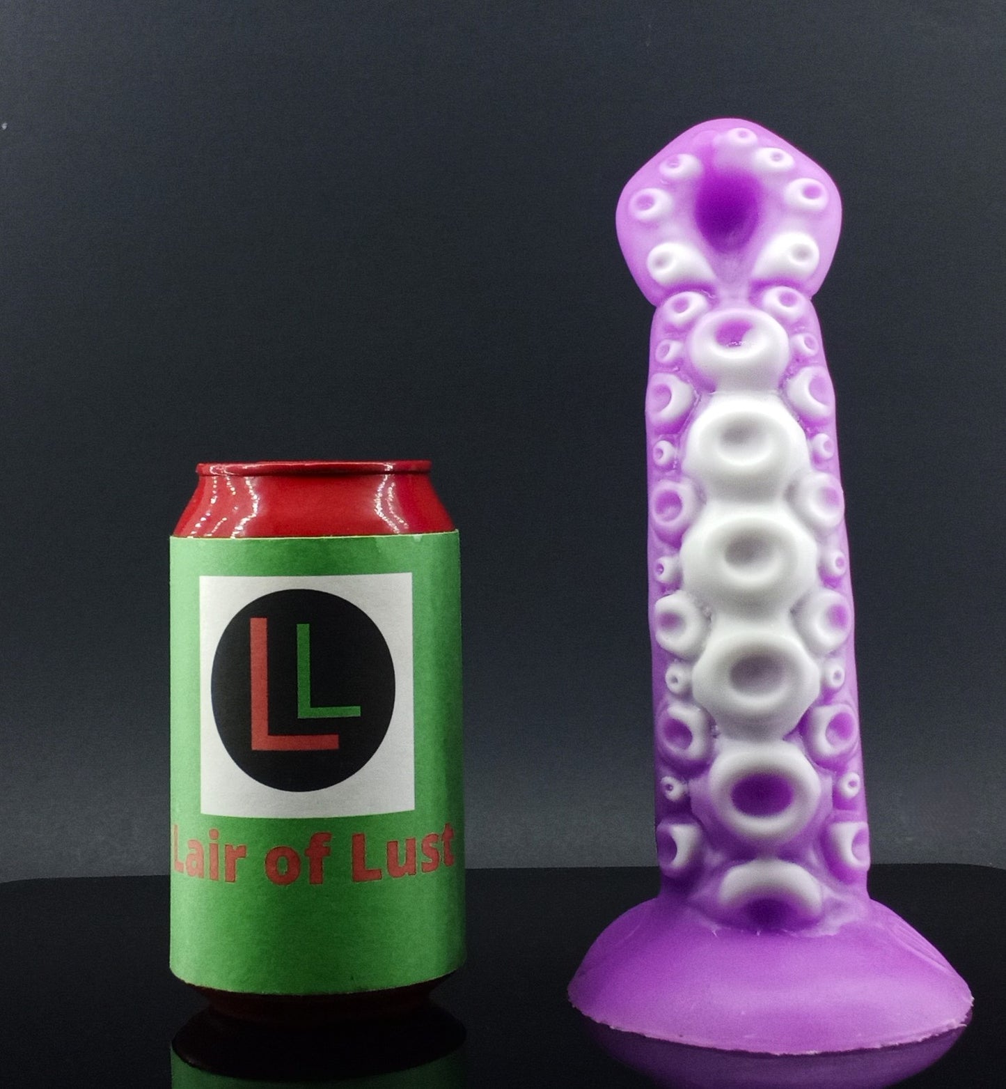 Tetra the Tentacle - Medium Size - White Suckers and UV Purple Body - GITD - 00-30 Firmness