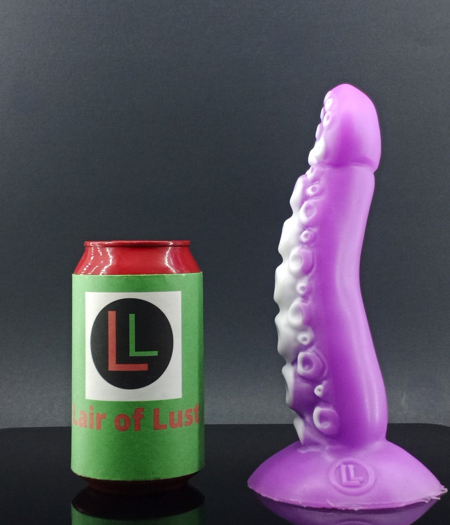 Tetra the Tentacle - Medium Size - White Suckers and UV Purple Body - GITD - 00-30 Firmness