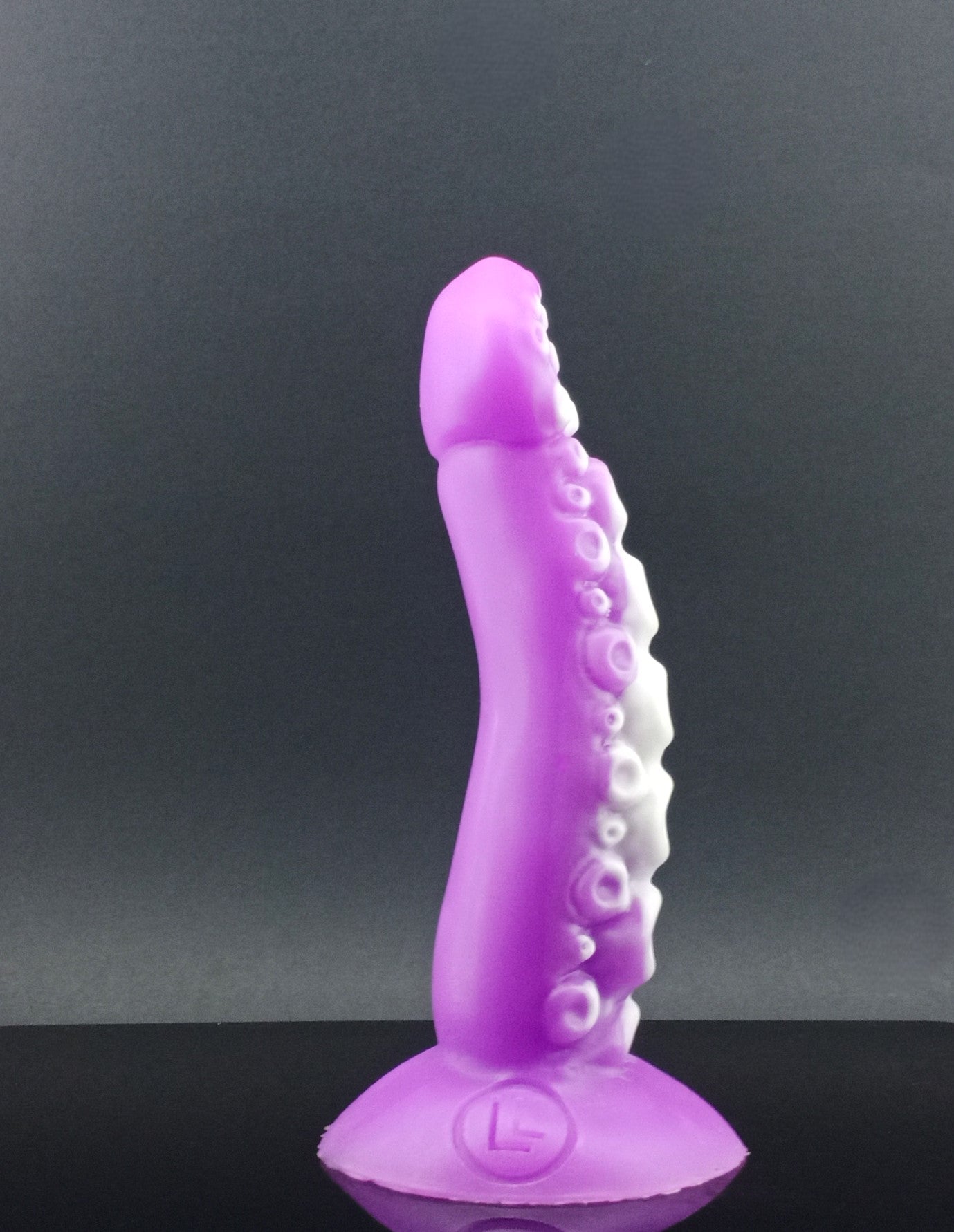 Tetra the Tentacle - Medium Size - White Suckers and UV Purple Body - GITD - 00-30 Firmness