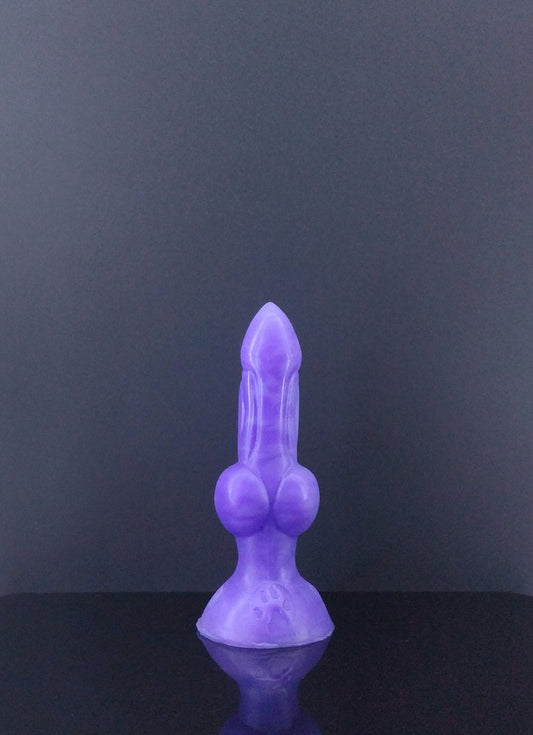Dggo - Knot Dildo - Small Size - Double Purple Marble - 00-50 Firmness
