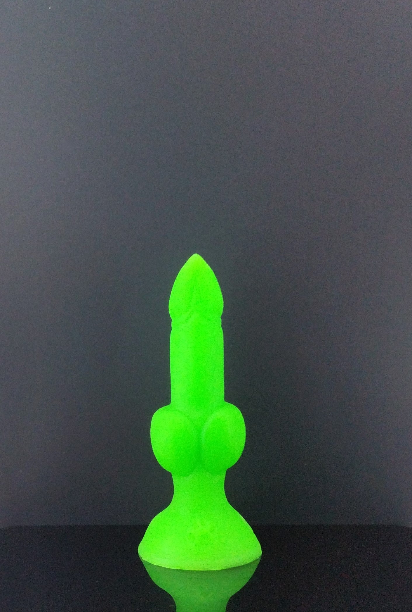Dggo - Knot Dildo - Neon Green and GITD Green - Medium Size - 00-50