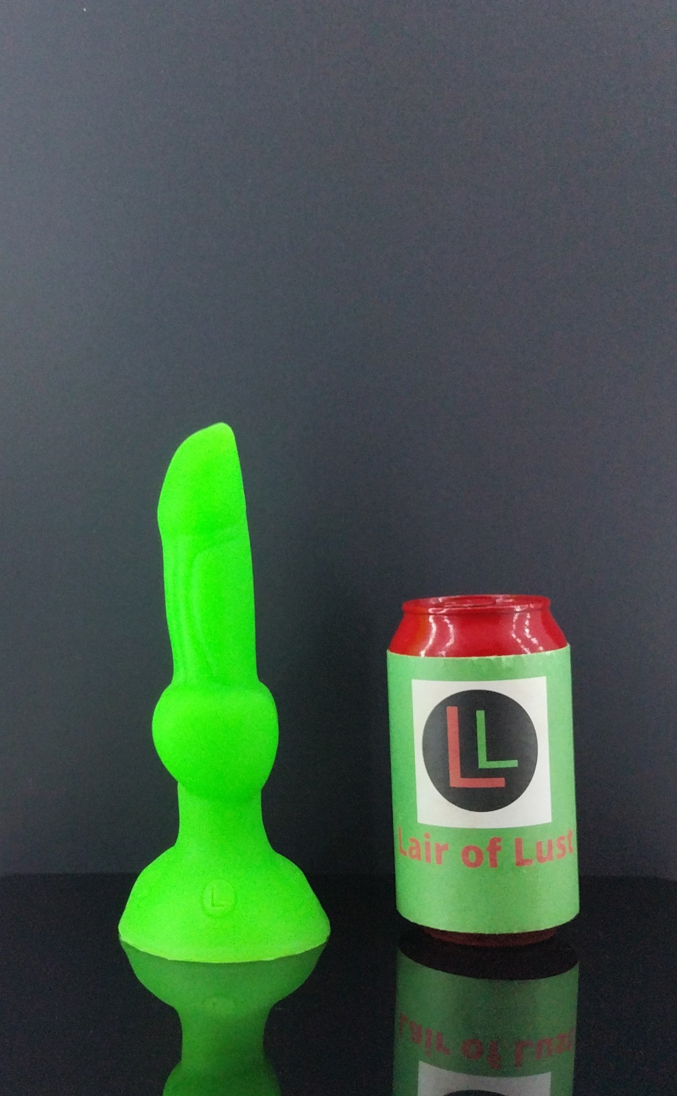 Dggo - Knot Dildo - Neon Green and GITD Green - Medium Size - 00-50