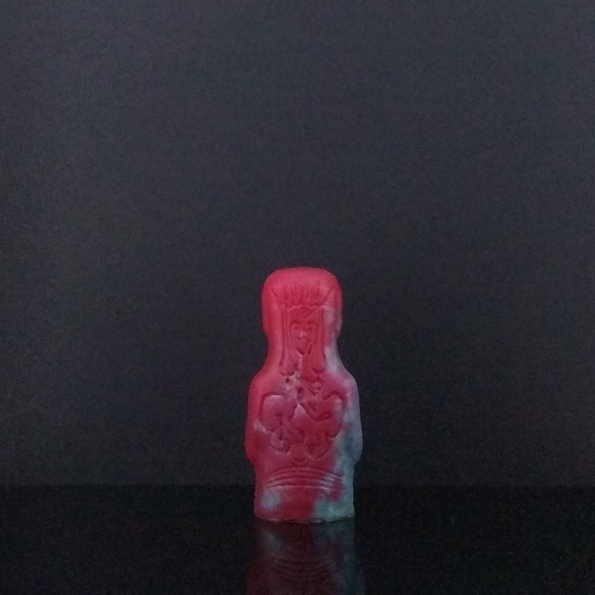 Moai - Mini Grinder - Squishy - Teal and Red Marble - 00-30 Firmness