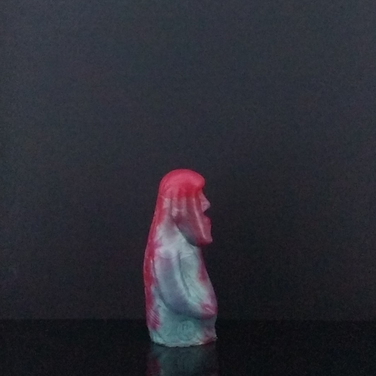 Moai - Mini Grinder - Squishy - Teal and Red Marble - 00-30 Firmness