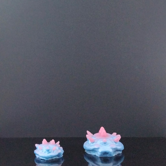Dragon Turtle Shells- Pink Spikes and Blue - Mini Grinder - Set of 2 - 00-30 Firmness