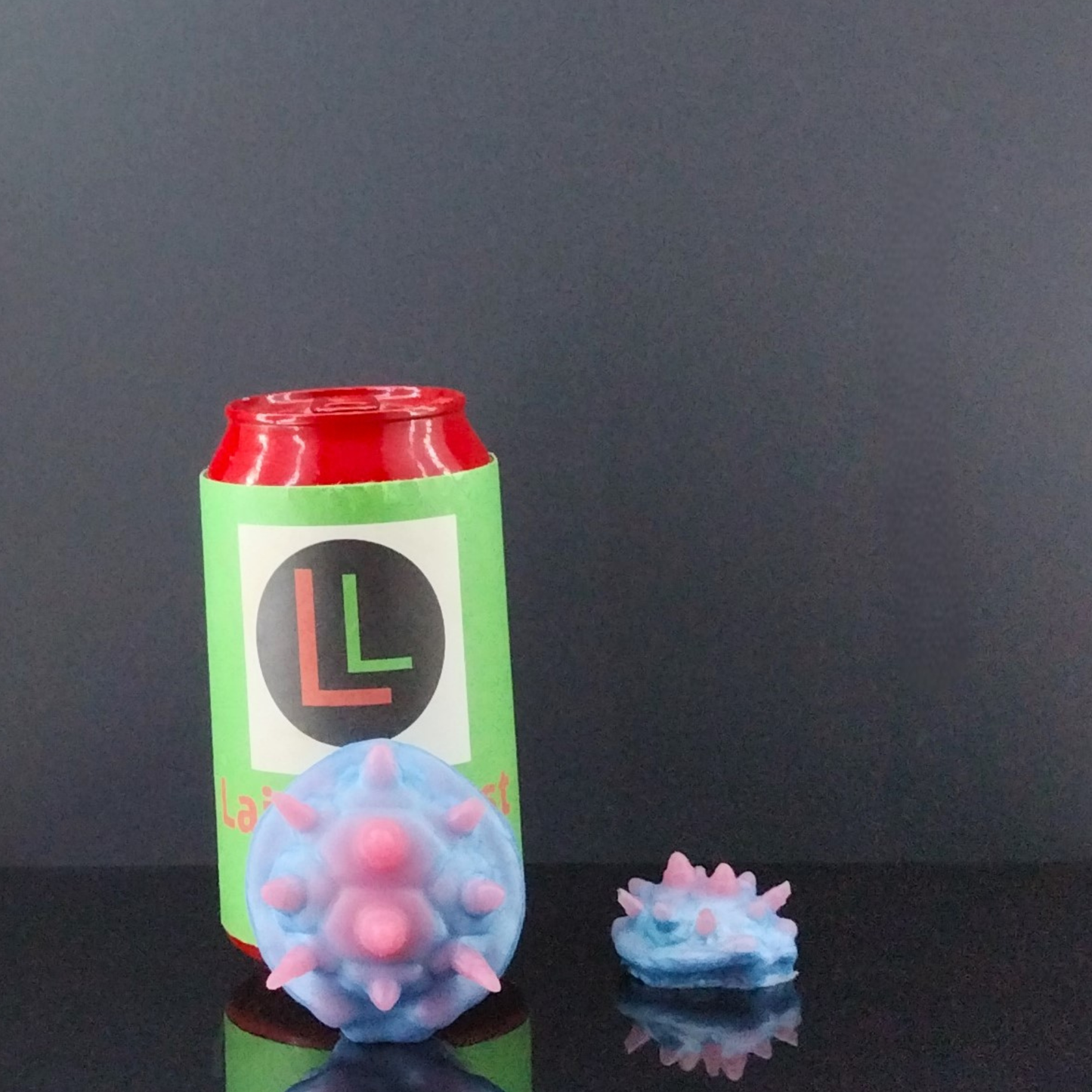 Dragon Turtle Shells- Pink Spikes and Blue - Mini Grinder - Set of 2 - 00-30 Firmness