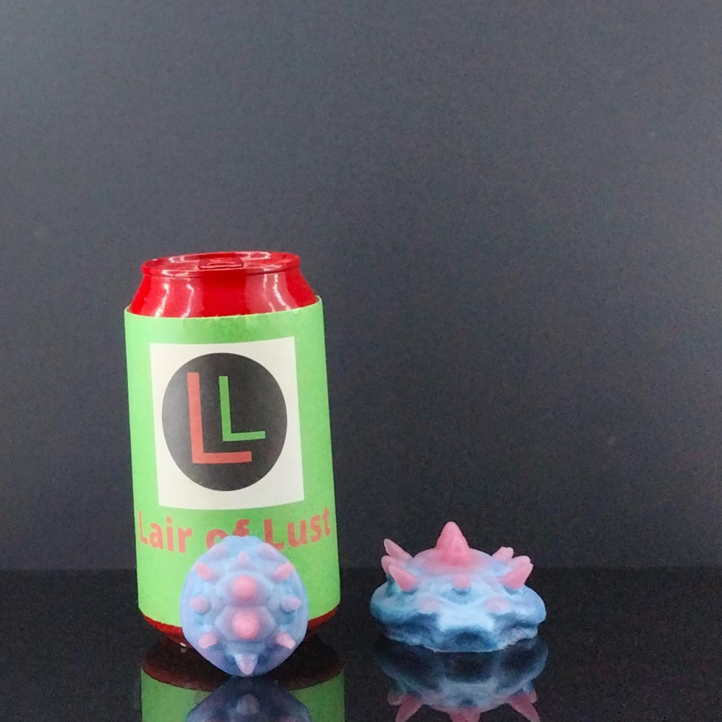 Dragon Turtle Shells- Pink Spikes and Blue - Mini Grinder - Set of 2 - 00-30 Firmness