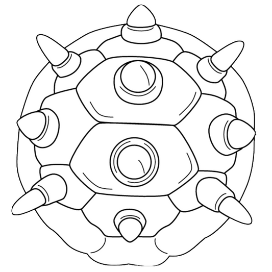 Line Art for the Dragon Turtle Shell